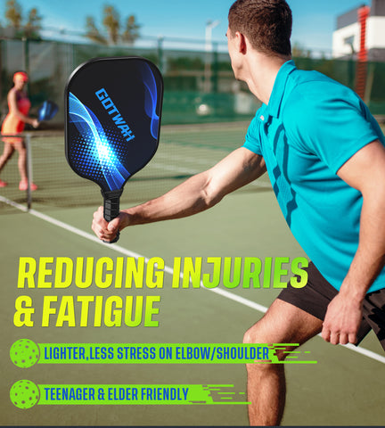 Pickleball Paddles Set of 2 GOTWAH Outdoor Pickleball Rackets Set Lightweight Racquets Fiberglass Pickle Ball Raquette Gift with Cushioned Grip for Adults Beginners Intermediate Player Elders Friendly