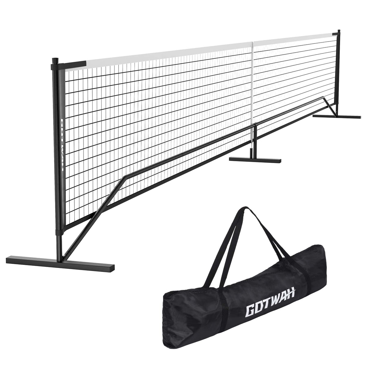 Portable Pickleball Net for Driveway, 22FT Regulation Size Pickleball Nets with Steady Metal Frame for All Weather, Outdoor Practice Net with Carrying Bag for Park Backyard Beach or Indoors