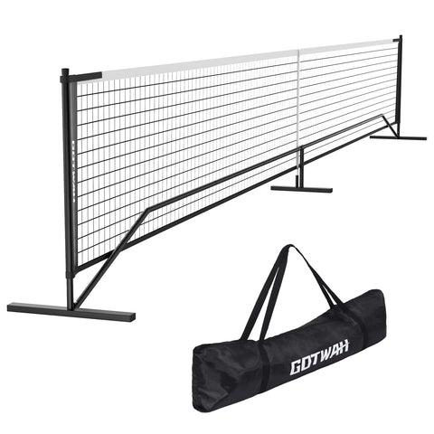 Portable Pickleball Net for Driveway, 22FT Regulation Size Pickleball Nets with Steady Metal Frame for All Weather, Outdoor Practice Net with Carrying Bag for Park Backyard Beach or Indoors